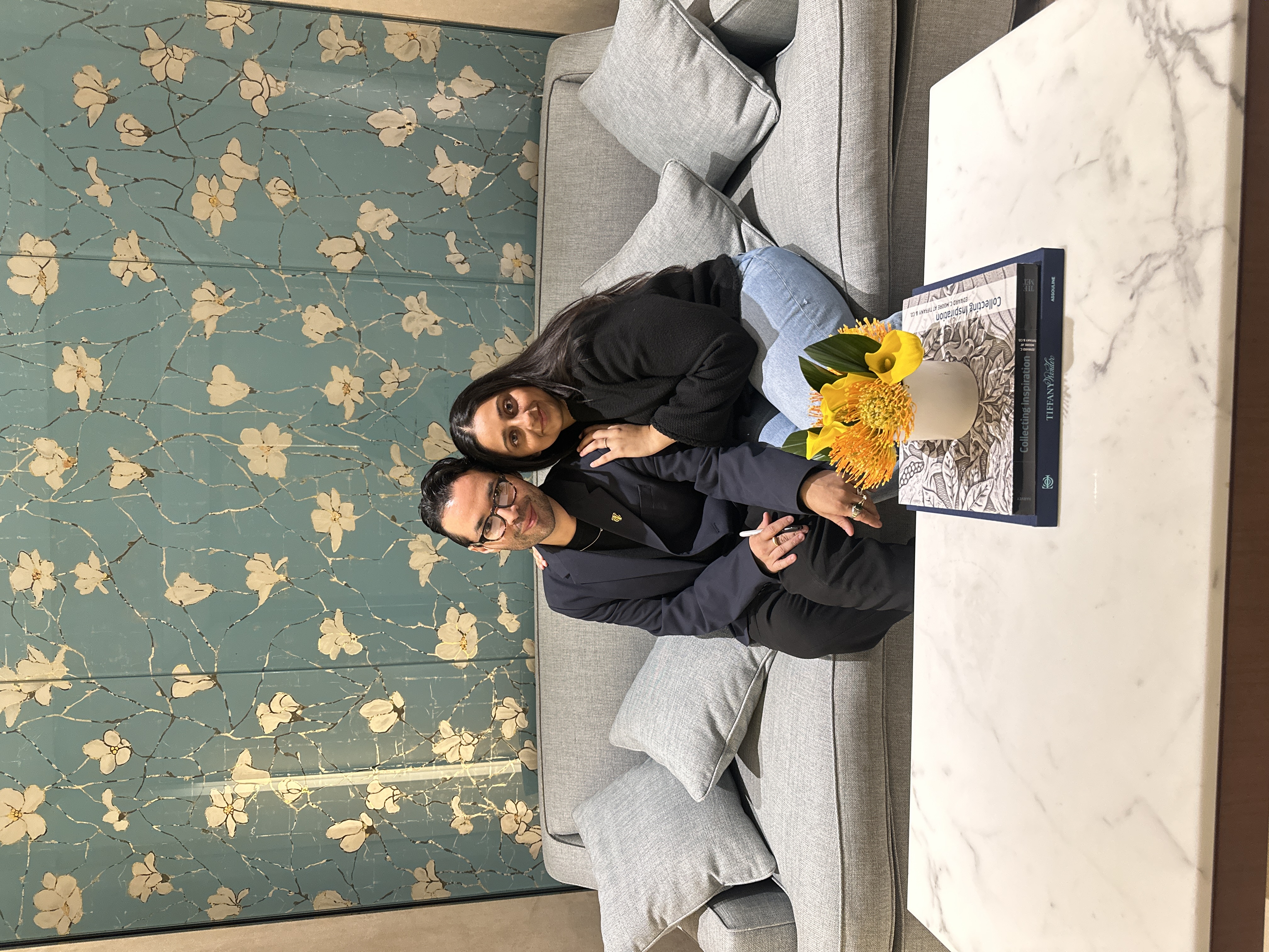 Mahee Thakkar with a Tiffany colleague in the salon